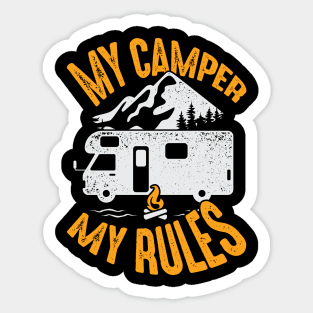 My Camper My Rules RV Camping Lover Gift Sticker